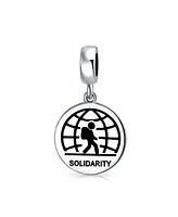 Bling Jewelry Symbol of Solidarity Dangle Charm Bead Sterling Silver for Immigrant Support