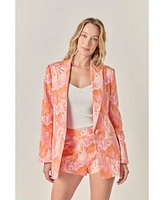 endless rose Women's Floral Jacquard Blazer