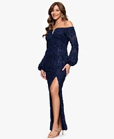Xscape Women's Off-The-Shoulder Long Sheath Dress