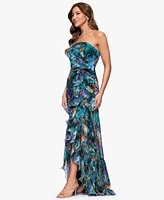 Xscape Women's Printed Sleeveless Maxi Dress
