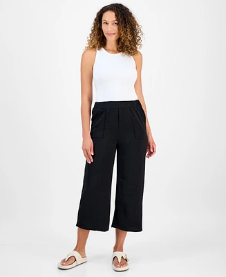 Style & Co Petite High-Rise Pull-On Wide-Leg Pants, Exclusively at Macy's