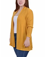 Ny Collection Plus Long Sleeve Cardigan Sweater