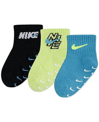 Nike Baby Boy Rhythm Rush Gripper Socks, 3 Pack