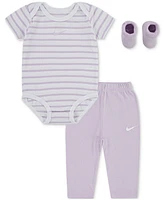 Nike Baby Boy or Girl Bodysuit, Pants & Terry Socks, 3 Piece Gift Set