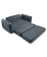 Intex Queen Size Inflatable Pull-Out Sofa Bed Sleep Away Futon Couch, Dark Gray