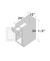 Casainc W12" X H34.5" D24" Plywood Ready to Assemble Floor Base Kitchen Cabinet