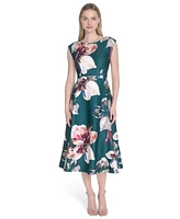 Calvin Klein Women's Short-Sleeve Midi A-Line Dress
