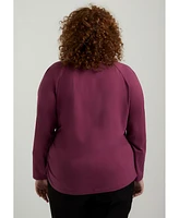 June + Vie Plus Size June + Vie Faux Wrap Top