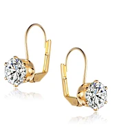 Sterling Silver Cubic Zirconia Classic Leverback Earrings