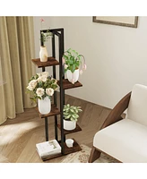 Indoor Wood Plant Stand Set of 3 with Multi-Tier Shelves for Flower or Herb Pots