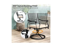 2 Pieces Outdoor Swivel Chairs Patio Dining with Padded Cushions