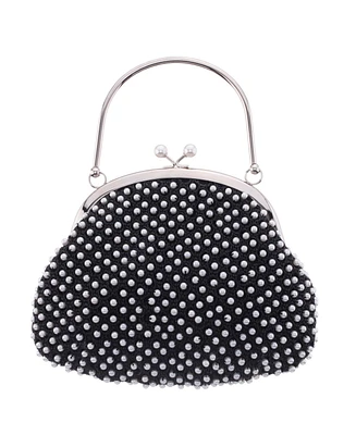 Nina Vintage Style All Over Frame Clutch Bag