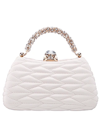 Nina Quilted Minaudiere Handle Clutch Bag