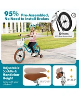 16 Inch Kids Bike Kids Bicycle with Adjustable Seat and Removable Basket