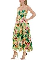 Taylor Women's Printed Sweetheart Fit & Flare Dress