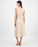 Connected Women's Pleated-Waist Midi Dress