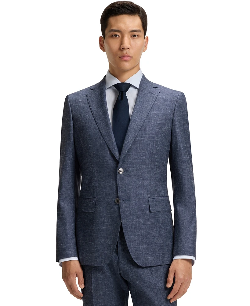 Boss by Hugo Men's Patterned Stretch Slim-Fit Blazer