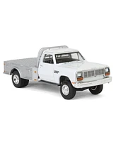 1/64 1985 Ram W350 Dually Flatbed Pickup Truck White with Silver Flatbed 51576-c