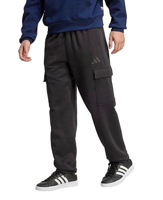 adidas Men's All Season Fleece Loose Cargo Open Hem Pants