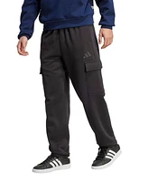 adidas Men's All Season Fleece Loose Cargo Open Hem Pants