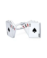 Bling Jewelry Good Luck Las Vegas Casino Aces Poker Player Shirt Cufflink Silver Tone Steel