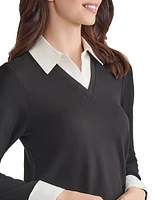 Jones New York Women's Serenity Knit Layered-Look Top