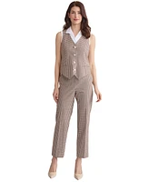 Jones New York Women's Check-Print Button-Front Vest