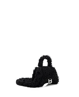 Pre-Owned Balenciaga Small Fluffy Hourglass Top Handle Bag Faux Fur