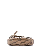 Pre-Owned Balenciaga Mini Le Cagole Giant Studs Shoulder Bag Bb Monogram Coated Canvas