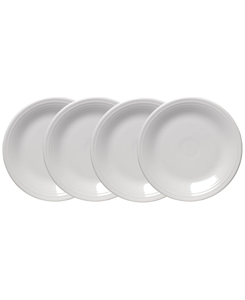 Fiesta White Classic Rim 10.5" Dinner Plates, Set of 4