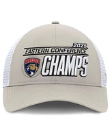 Fanatics Men's Gray/White Florida Panthers 2025 Nhl Eastern Conference Champions Locker Room Adjustable Hat