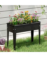 Raised Garden Bed Elevated Metal Planter Box with Legs Drainage Holes