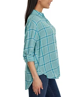 Gloria Vanderbilt Women's Amanda Roll-Tab-Sleeve Shirt