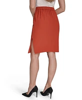 Halston Women's Pull-On Side-Slit Pencil Skirt