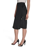 Halston Women's Soft Suiting Faux-Wrap Skirt