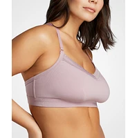 Siella Women's Organic Cotton Lace Balconette Bra