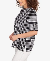 Ruby Rd. Petite Variegated Stripe Knit T Shirt