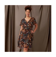 Dream Glow Faux-Wrap Dress