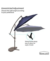 10 Ft Cantilever Patio Umbrella Offset Crank Large Outdoor Pool for Backyard Garden Deck Without Base