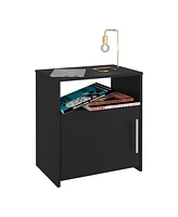 Depot E-shop Omaha Nightstand, Single Door Cabinet, Metal Handle, One Shelf, Superior Top