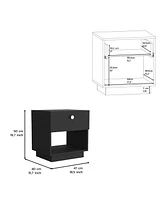 Depot E-shop Macon Single Drawer Nightstand with Open Storage Shelf