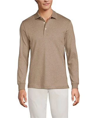 Lands' End Men's Long Sleeve Cotton Supima Polo Shirt