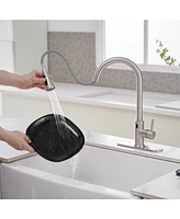Single-Handle Touch Pull-Down Sprayer Kitchen Faucet with Supply Lines in Brushed Nickel