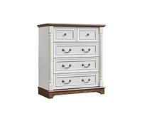 Farmhouse Style Drawer Dresser Bathrooom Cabinet Chest with Base Wooden Rustic Chest of Drawers