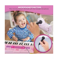 Pyle Kids Pink 49-Key Light-Up Karaoke Piano Keyboard with Mic - PKBRD4912PK