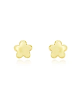 The Lovery Puffy Gold Flower Stud Earrings 14K Gold