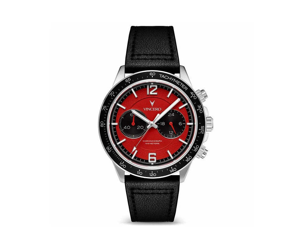 Vincero Men's Apex 42mm Chronograph Watch – Infrared Red Dial