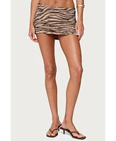 Edikted Women's Wendi Mixed Animal Print Mini Skirt