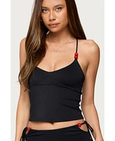 Edikted Women's Maree Bead V Neck Top