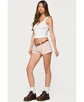 Edikted Women's Monty Plaid Micro Shorts